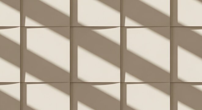 Abstract Geometric Shadow Pattern on White Wall with Soft Lighting