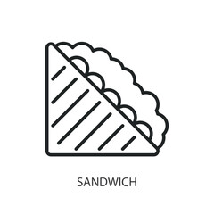 Sandwich thin line vector icons.