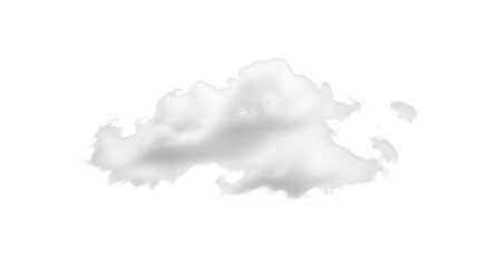 Fluffy white cloudscape element for sky overlays isolated PNG with Transparent Background
