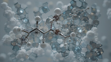 3D image of Dexbudesonide skeletal formula - molecular chemical structure of synthetic glucocorticoid isolated on white background
