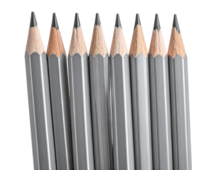 Transparent Lead Pencils on Transparent Display for Professional Designs 
