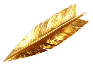 Gold Arrow with Pointed Tip on Transparent Background for Professional Design Use 