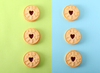 Obraz premium Jam filled sandwich cookies