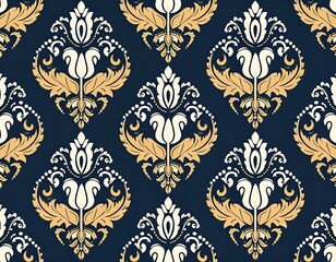 Ornate damask pattern on dark background
