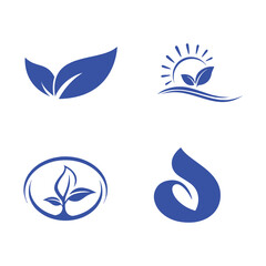 Fototapeta premium Vector illustration of Collection of Four Blue Nature and Eco-Friendly Logos