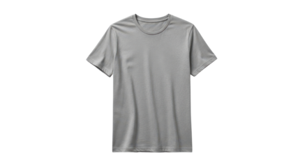 Simple heather gray crew neck T-shirt isolated PNG with Transparent Background