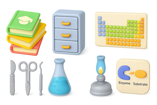 Science education tools and resources in modern 3d style