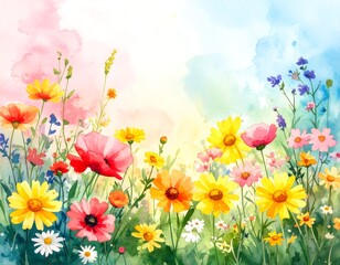Vibrant floral watercolor painting (3)