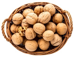 Walnuts in a wicker basket