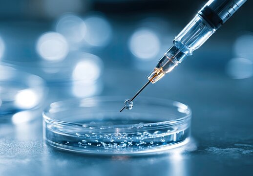 Medical Research, Laboratory Experiment, Scientific Injection, Petri Dish, Biotechnology, Modern Lab.