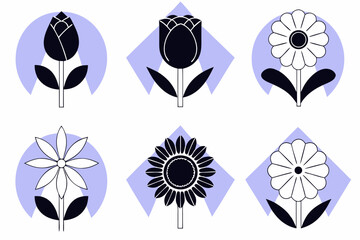 black and white flowers