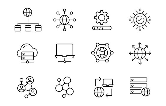 set of icons for connections