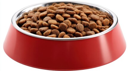 Pet Dining Essentials: Stylish Bowl for Cats and Dogs with Brown Dried Food