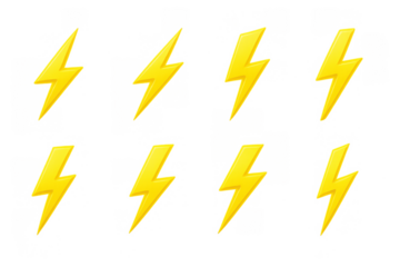 Yellow lightning bolt icons on black background with grunge texture