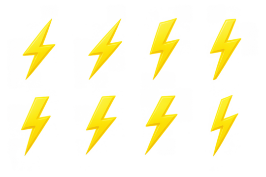 Yellow lightning bolt icons on black background with grunge texture