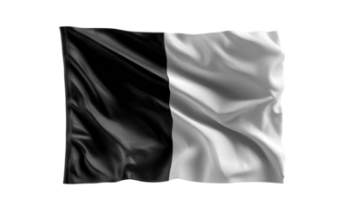 a black and white flag with two black squares on it, transparent background, png imagev.png