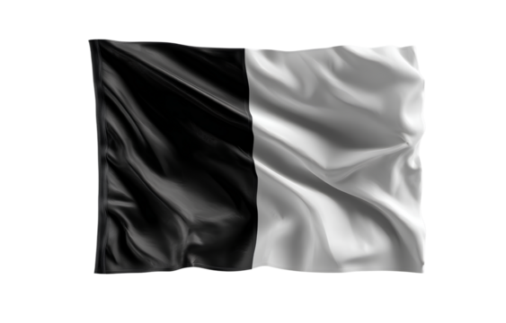a black and white flag with two black squares on it, transparent background, png imagev.png