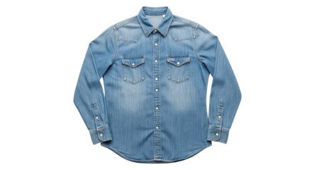 Denim shirt for men fashion style isolated PNG with Transparent Background