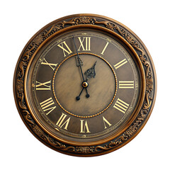Vintage wall clock with ornate design and roman numerals on a decorative wooden frame for decor