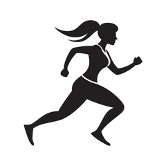 silhouette of a running woman