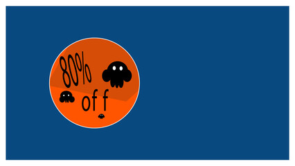 Naklejka premium 80% OFF Halloween Sale Banner | Spooky Discount Poster for Seasonal Shopping