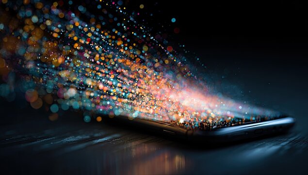 Smartphone Technology Data Stream Abstract Image.