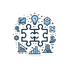 Creative illustration of business concepts and analytics