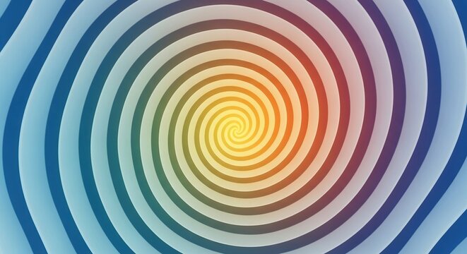 Vibrant hypnotic spiral with colorful concentric circles and gradient effect
