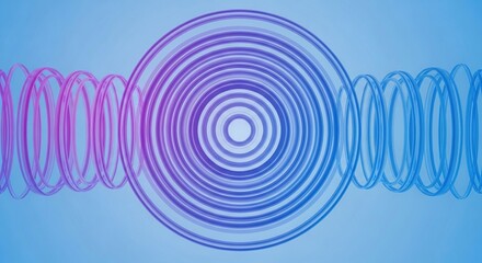 Abstract concentric and sine wave pattern with vibrant colors
