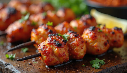 Deliciously Grilled Chicken Skewers with Spicy Glaze