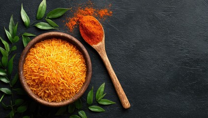 Spiced Rice Dish Preparation with Aromatic Spices.