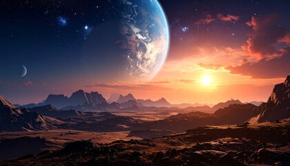 sunrise over the mountains