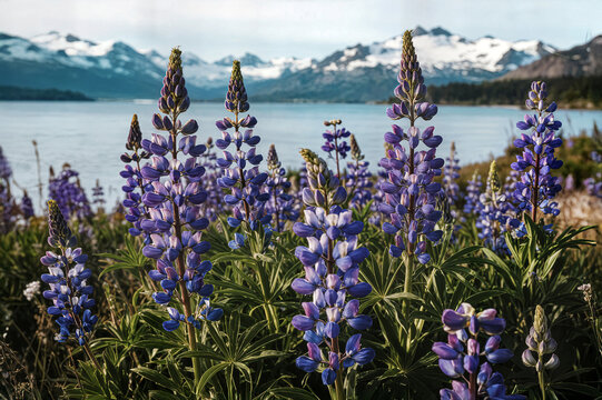 wild lupines growing concept concepto de cultivo de altramuces silvestres concept de culture de lupins sauvages
