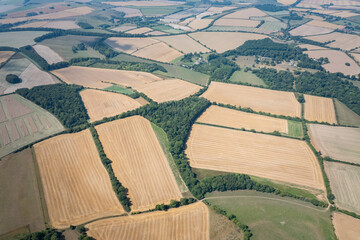 Beautiful Aerial view of Chute Standen, Andover, Countryside of Hampshire, summer, united kingdom