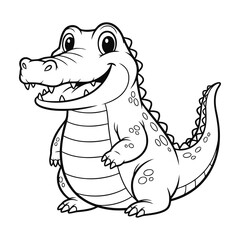 Cartoon Crocodile Coloring Page An Engaging Book Illustration for Kids