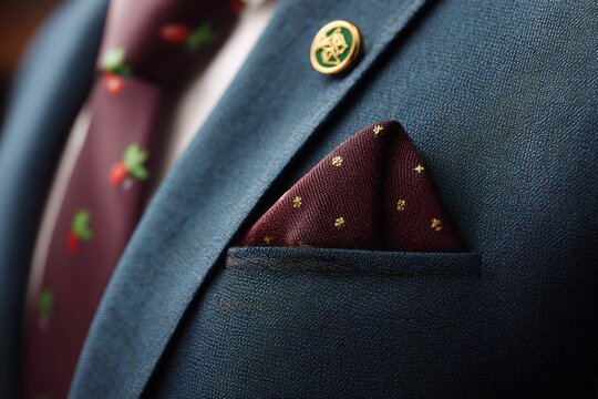 Stylish Suit with Festive Tie and Pocket Square