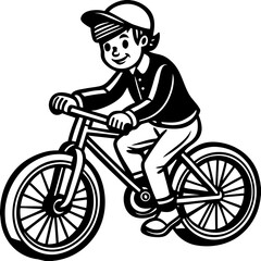 Naklejka premium boy on bicycle
