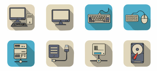 Fototapeta premium Icon set Computer