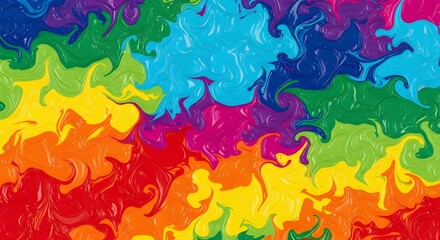 vibrant rainbow swirl abstract paint texture background