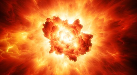 massive fiery explosion bright light abstract background
