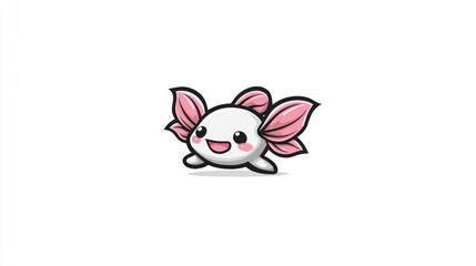 Naklejka premium Cute cartoon axolotl character