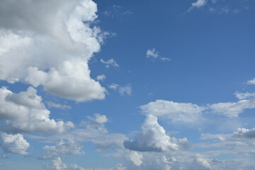 Beautiful clouds in the blue sky during the day. Background