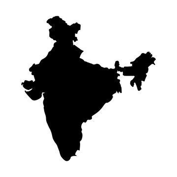 india map glyph icon representing country outline and geographic region