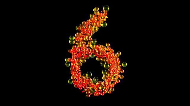 3d effects bubble abstract animated countdown numbers from 10
