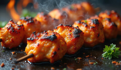 Deliciously Grilled Chicken Skewers Steaming with Flavor