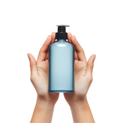 Hands Holding Cosmetic Bottle transparent background png