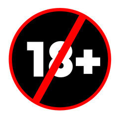 18 Plus Logo, Age Restriction Warning Icon, Mature Content Transparent Symbol
