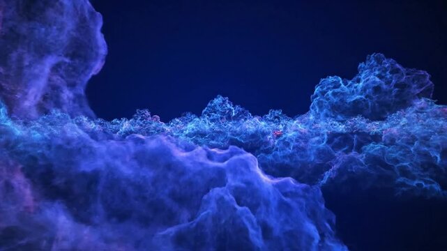 Abstract blue nebula swirling in deep space, creating a sense of wonder and cosmic beauty, perfect for science fiction or fantasy themes.