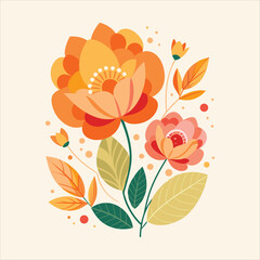 Minimal Fall Floral SVG for Autumn Decor