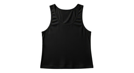 Black tank top apparel for fashion, fitness or retail isolated PNG with Transparent Background